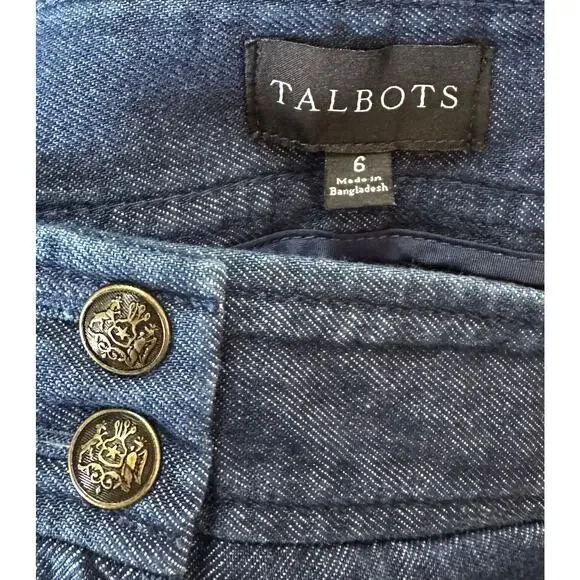 Talbots Tailored Indigo Wide Leg Pants Blue Size 6 - Picture 10 of 11